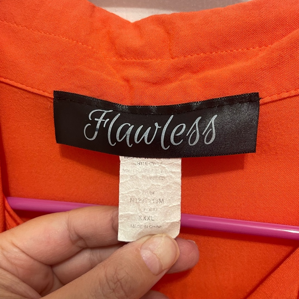 LAWLESS Women's Orange Button-Up Top - Picture 3 of 9